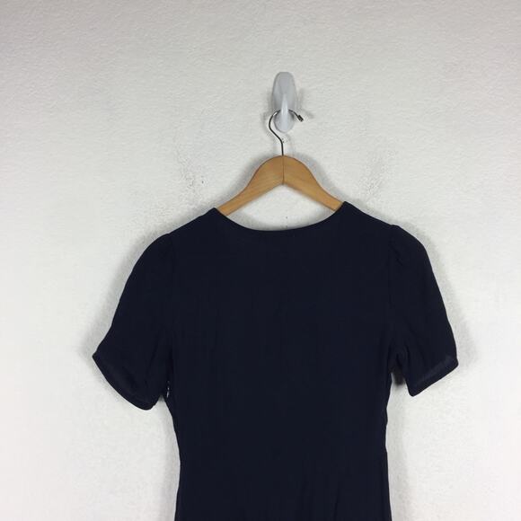 Revolve Tularosa Tallulah Blue Tassel Hem Mini Dress XS Plunge Neckline Boho - Picture 14 of 16